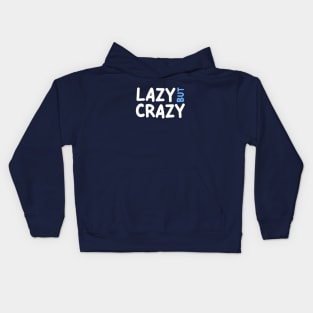 LAZY BUT CRAZY, #5 Blue (White) Kids Hoodie